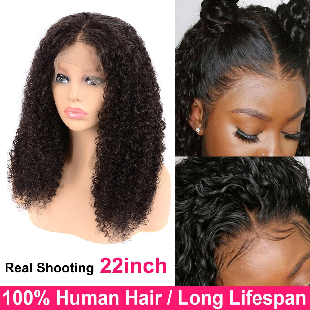 Curly Human Hair Wig Pre Plucked Bleached Knots Peruvian Lace Wigs