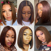 Straight Bob Wig #4 Brown Colored Human Hair