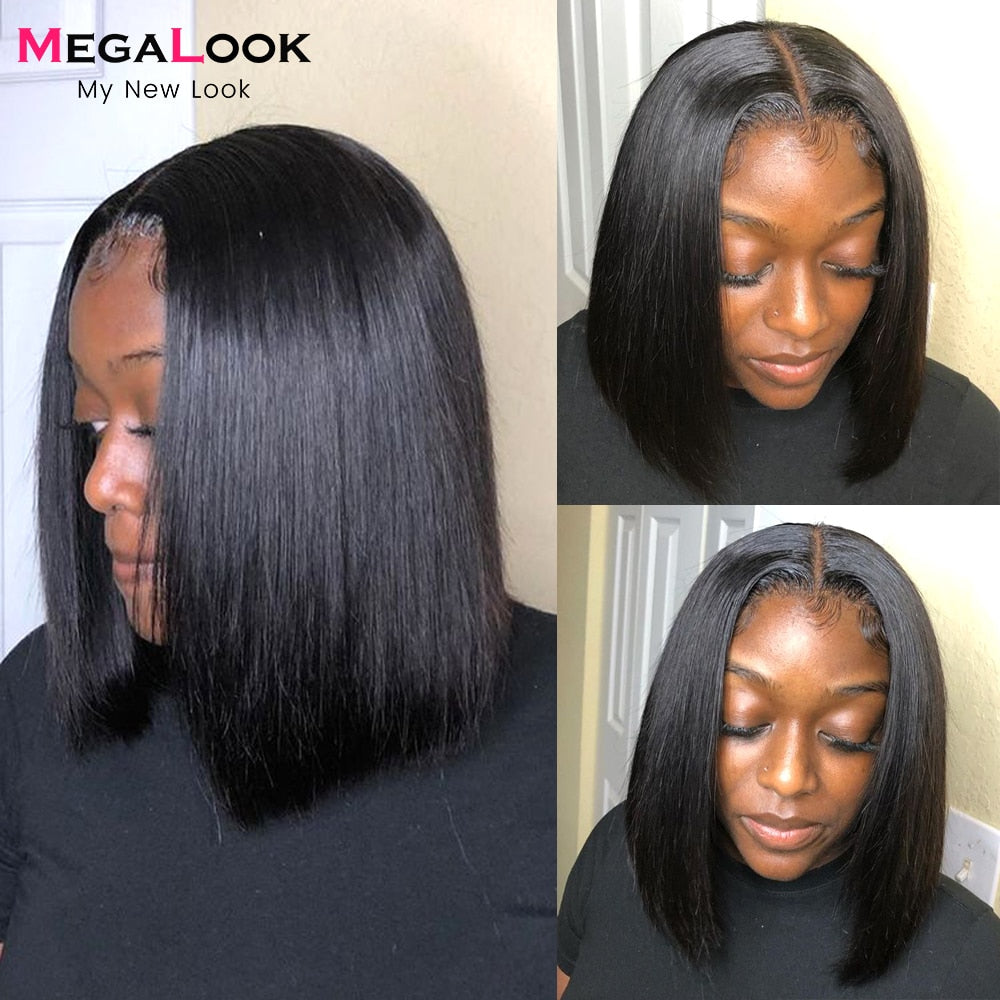 MEGALOOK Bob Lace Front Wig Human Hair Wigs For Women