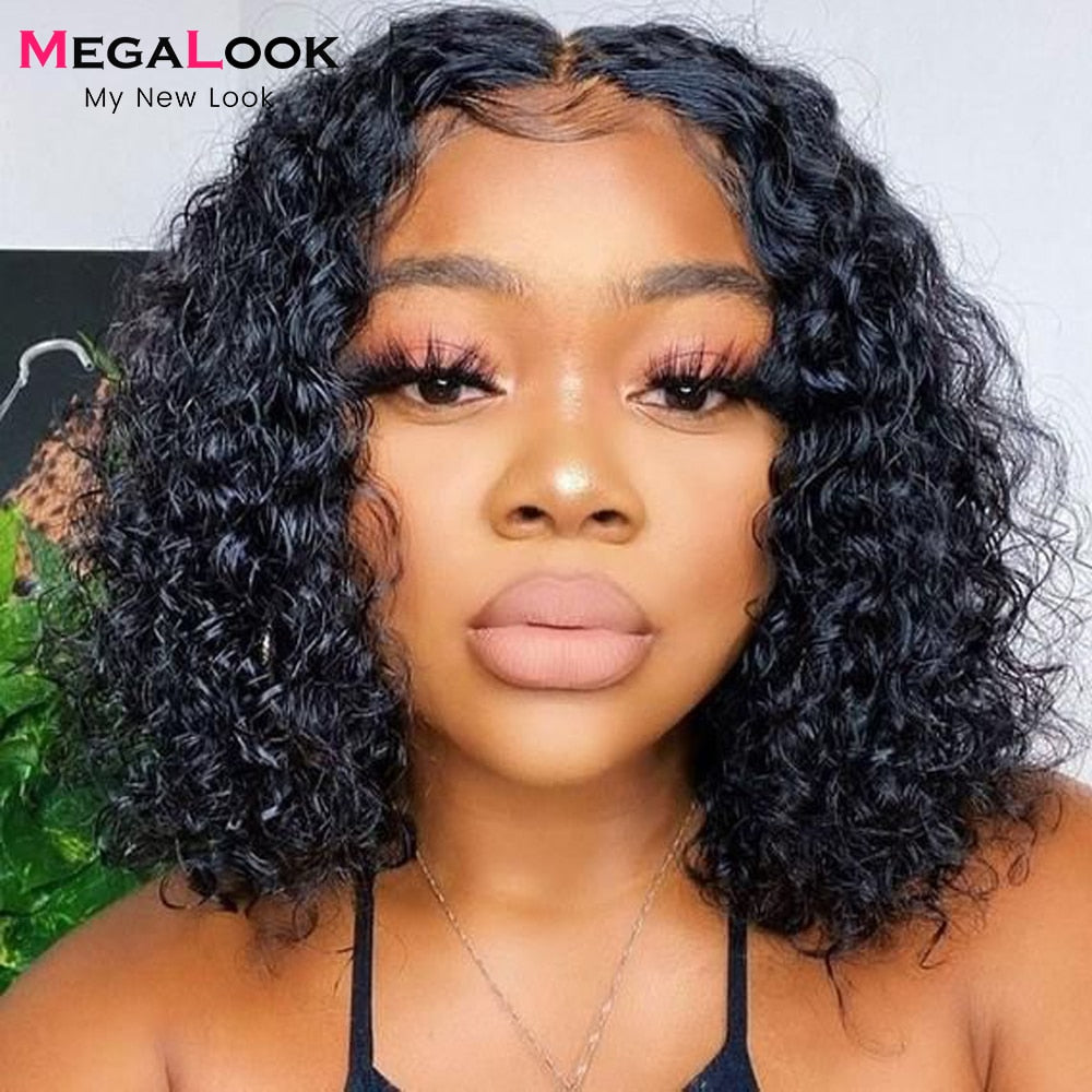 Deep Wave Bob Wig 13x4 13x6 Lace Front Human