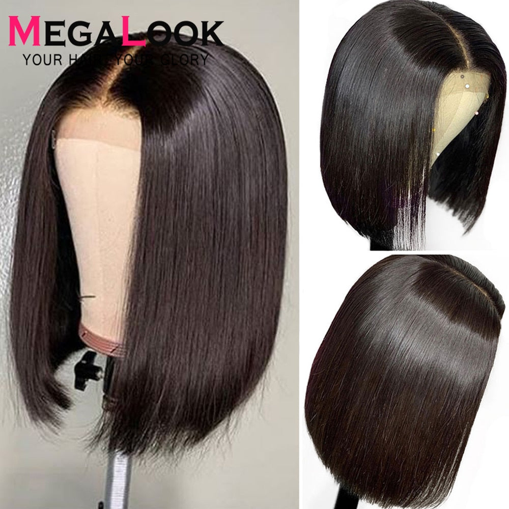 MEGALOOK Bob Lace Front Wig Human Hair Wigs For Women