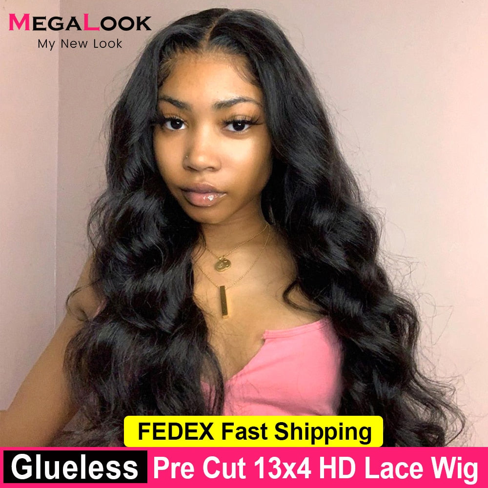 Glueless Human Hair WIg Ready To Wear Body Wave HD Lace Wig 13x4 Lace Front